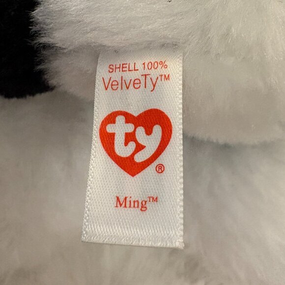 Ming TY Original Beanie Babies Panda Black White 2016 Plush Stuffie (SKU: 244TO) - Picture 8 of 11